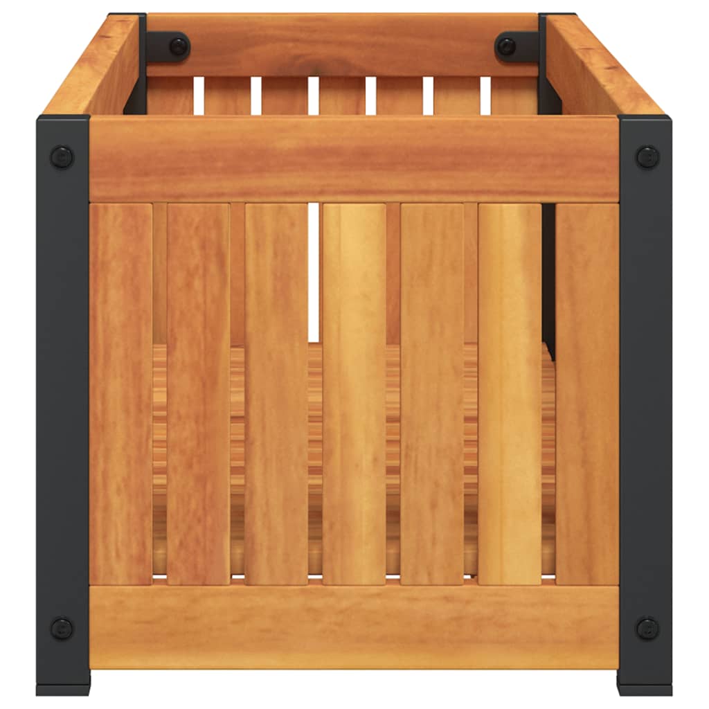 🌿 ACACIA LINE PLANTER – Edler Pflanzkasten aus Akazienholz & Stahl