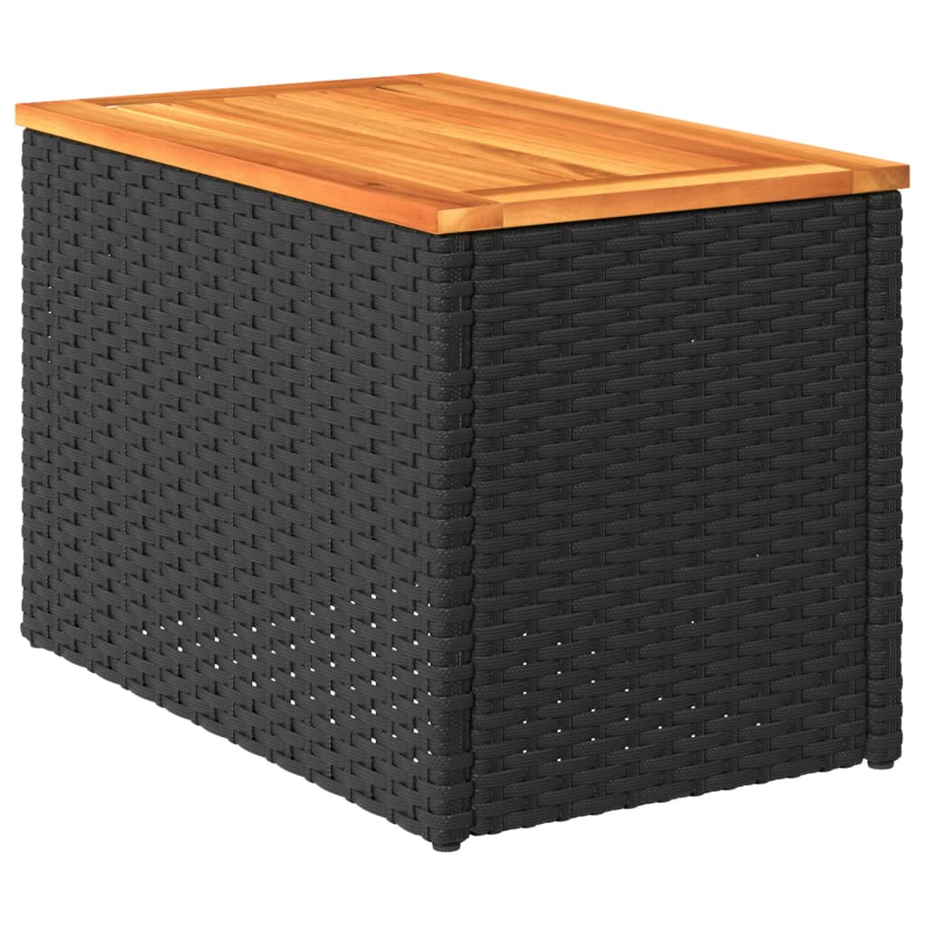 Vielseitiger Garten-Tisch – Robuster PE-Rattan Tisch mit Akazienholz, Für Terrasse, Garten & Balkon