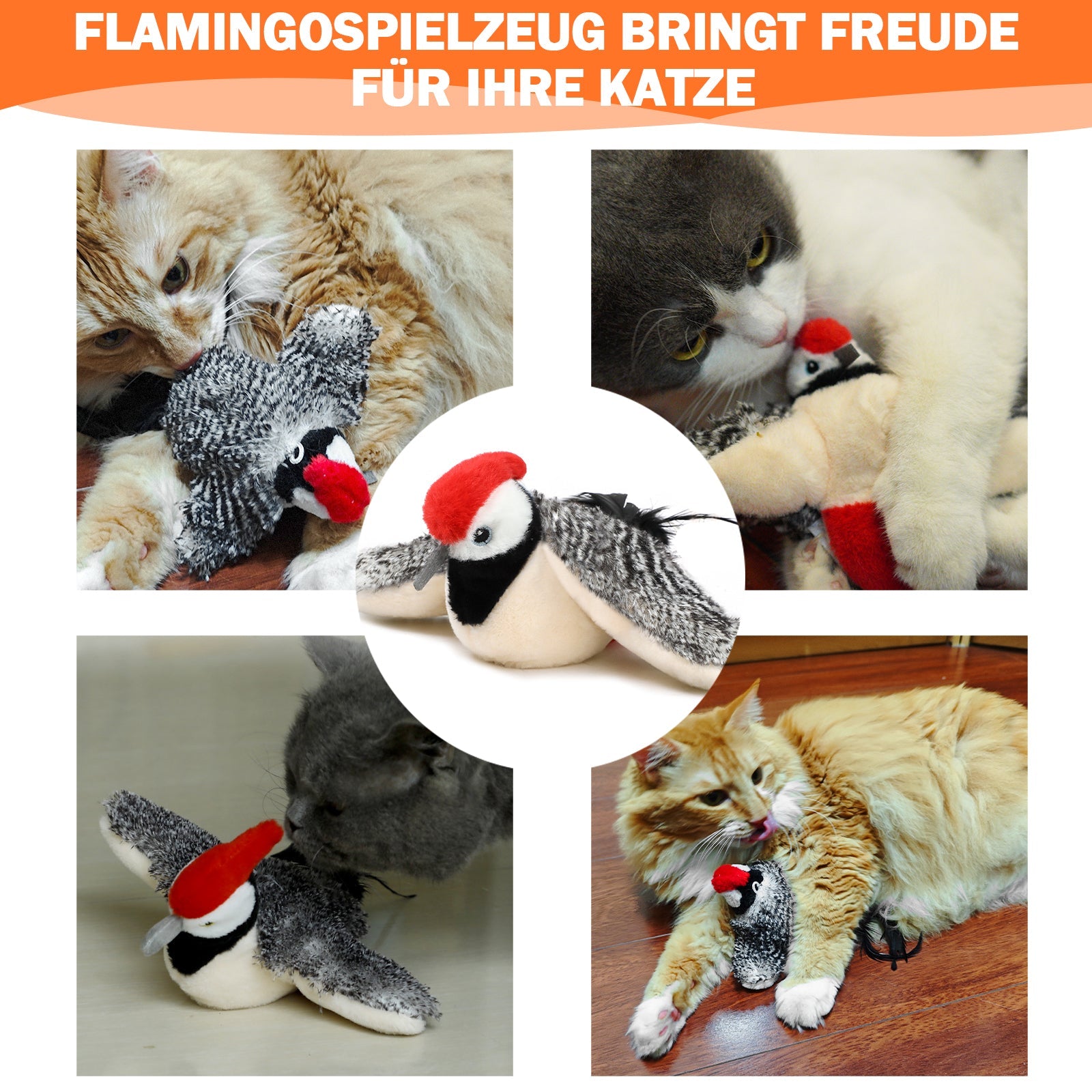 Electric Cat Toy Bird For Self-Entertainment - Interactive Cat Toy Automatic With Catnip, Intelligent Rechargeable Cat Toy For Cats To Play With And Step On Homeeins