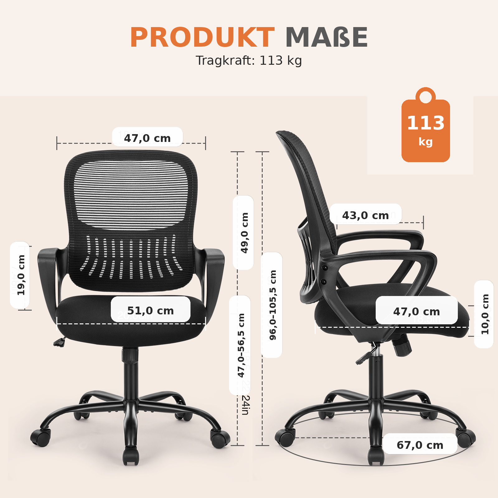 Arbeiten ohne Rückenschmerzen – Ergonomischer Hochstuhl mit Fußstütze & 360° Drehung Mein Shop