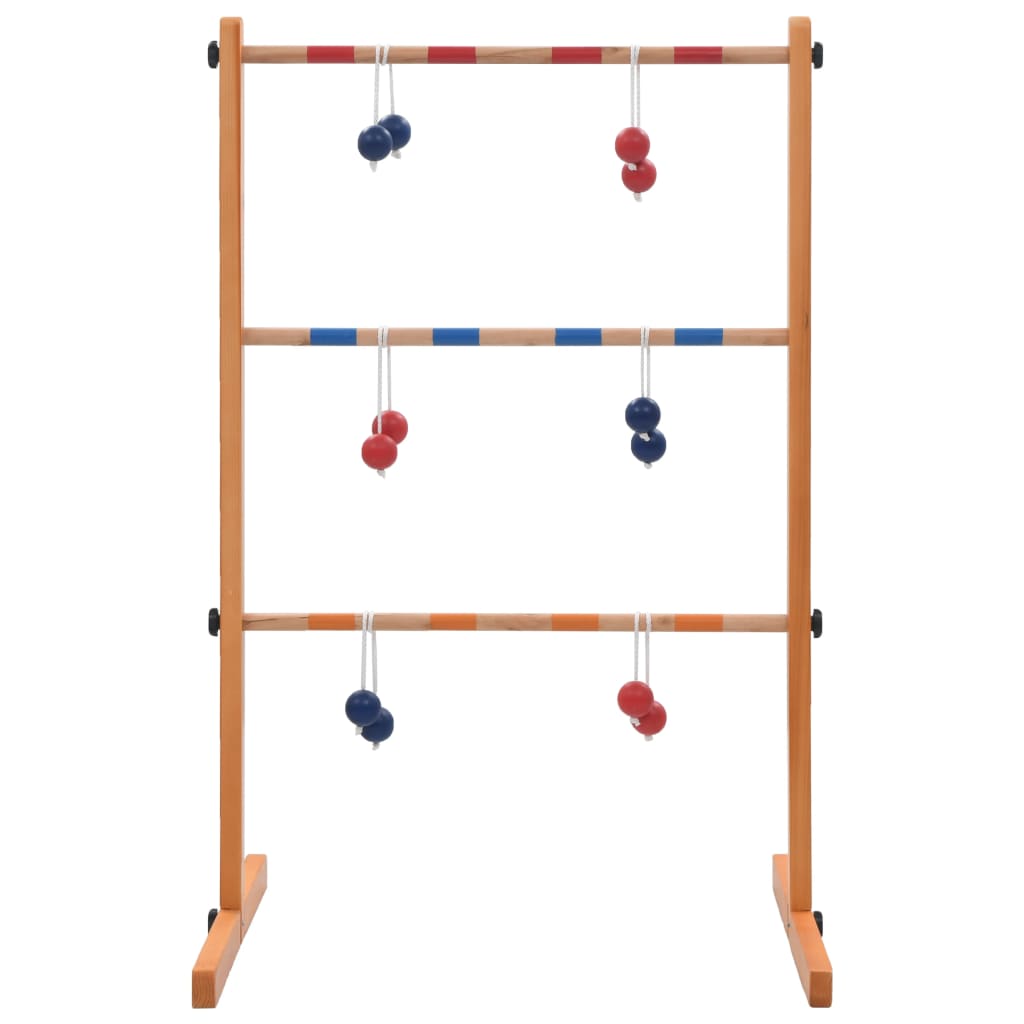 Ladder Golf Set – Spaßiges und Herausforderndes Wurfspiel für Familie und Freunde – Robuste Leiter aus massivem Kiefernholz, mit 6 Paar Bällen & Tragetasche!