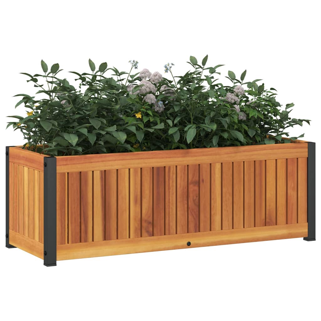 🌿 ACACIA LINE PLANTER – Edler Pflanzkasten aus Akazienholz & Stahl