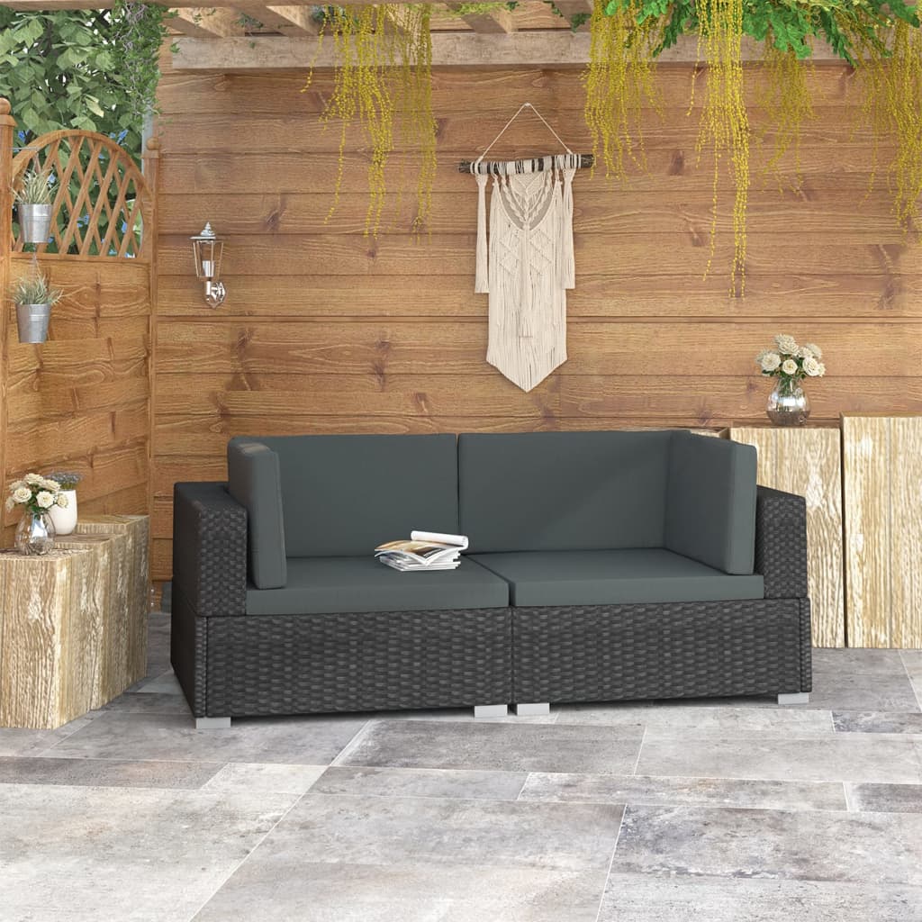 Outdoor Rattan-Ecksofa – Flexibel als 2-Sitzer, Wetterfest & Extra Komfort mit dicken Kissen