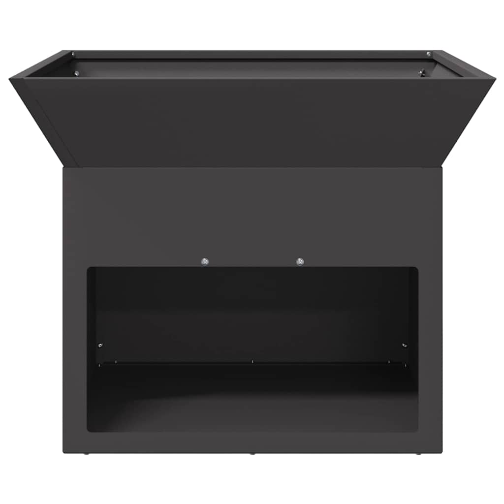 Design Feuerschale Garten – Eckige Outdoor-Feuerstelle aus Stahl im Industrial Look (50×50 cm)