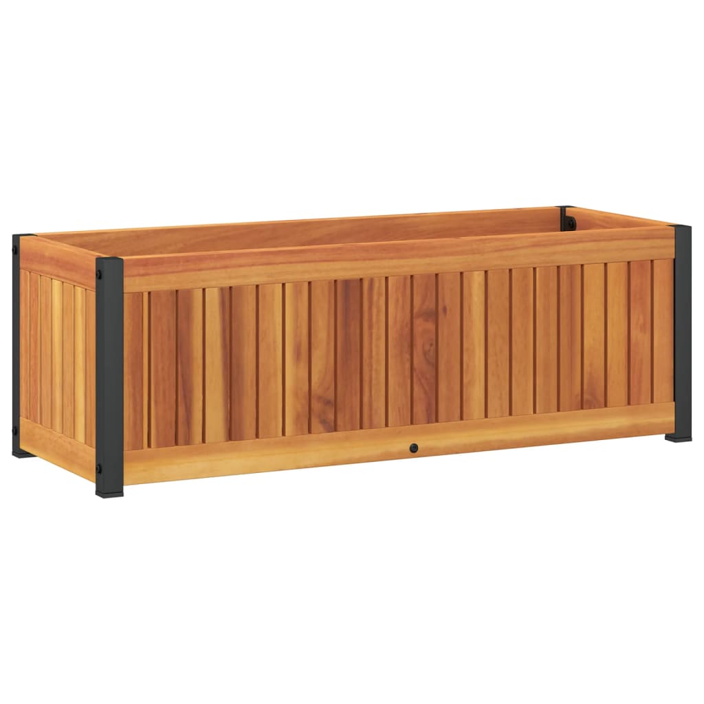 🌿 ACACIA LINE PLANTER – Edler Pflanzkasten aus Akazienholz & Stahl