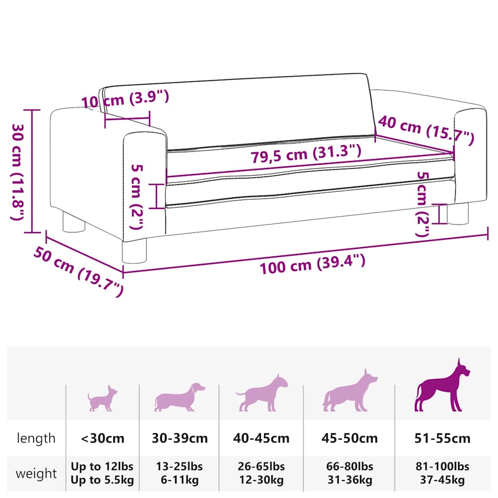 Luxus Hunde-Sofa mit Erweiterung – Extra große Liegefläche, weich gepolstert, bis 50 kg