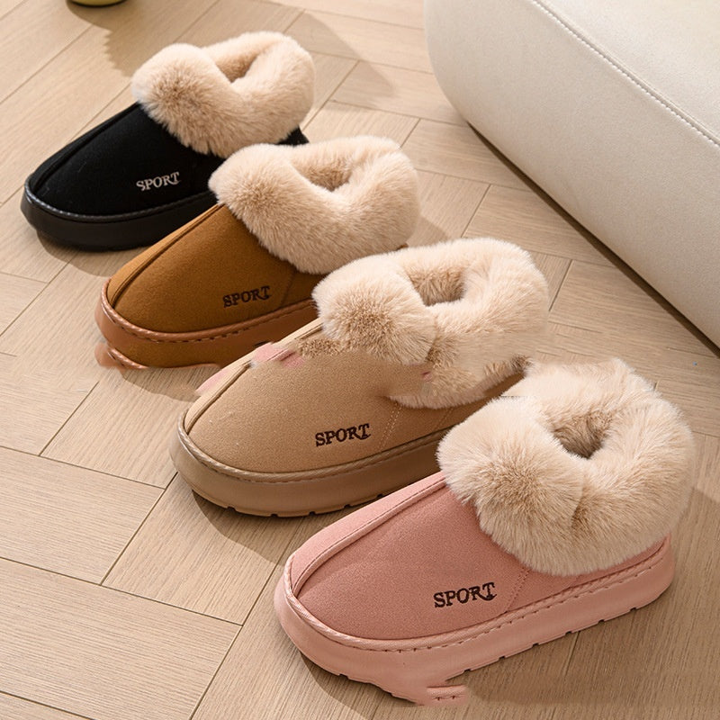 Cozy Plush Soft Slippers Shoes For Women Non-Slip Platform Shoes With Faux Fur Lining Mute Sole And Comfortable Fit For Indoor Wear Homeeins