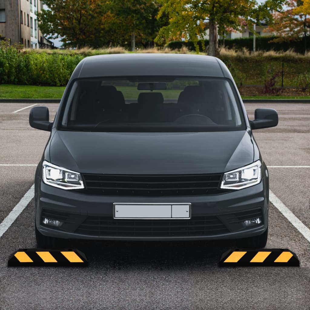 Reflective Parking Blocks, 2 pcs., 56x15x10 cm, Rubber Homeeins