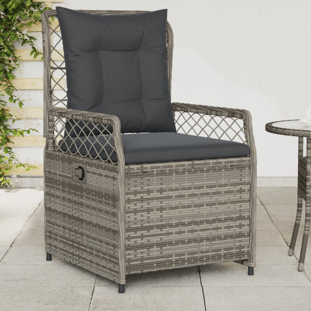 Verstellbarer Gartenstuhl mit PE-Rattan – Komfortabel & Robust, für Garten, Terrasse und Balkon, mit Kissen