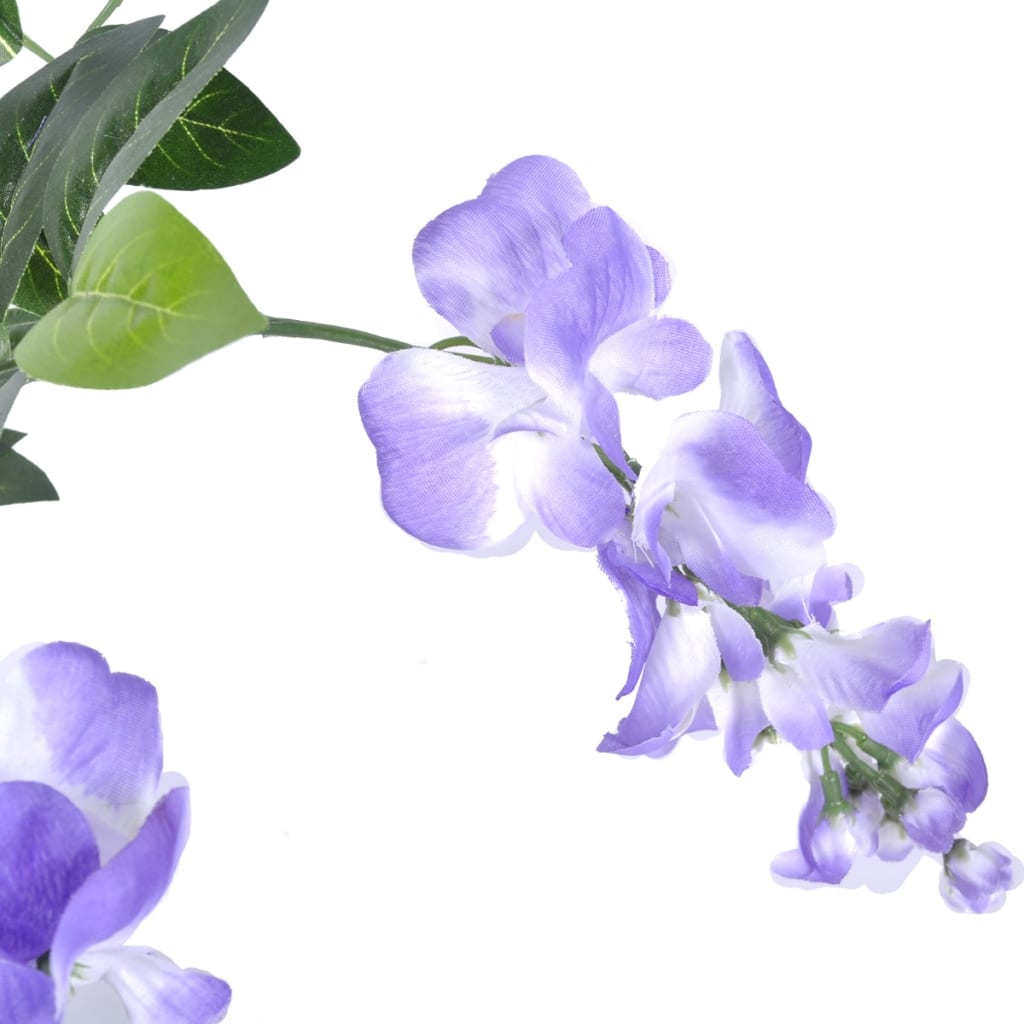 Lifelike Künstliche Wisteria Pflanze – 120 cm Hoch, 18 Blumen & 420 Blätter, Perfekt für Innen- & Außendekoration