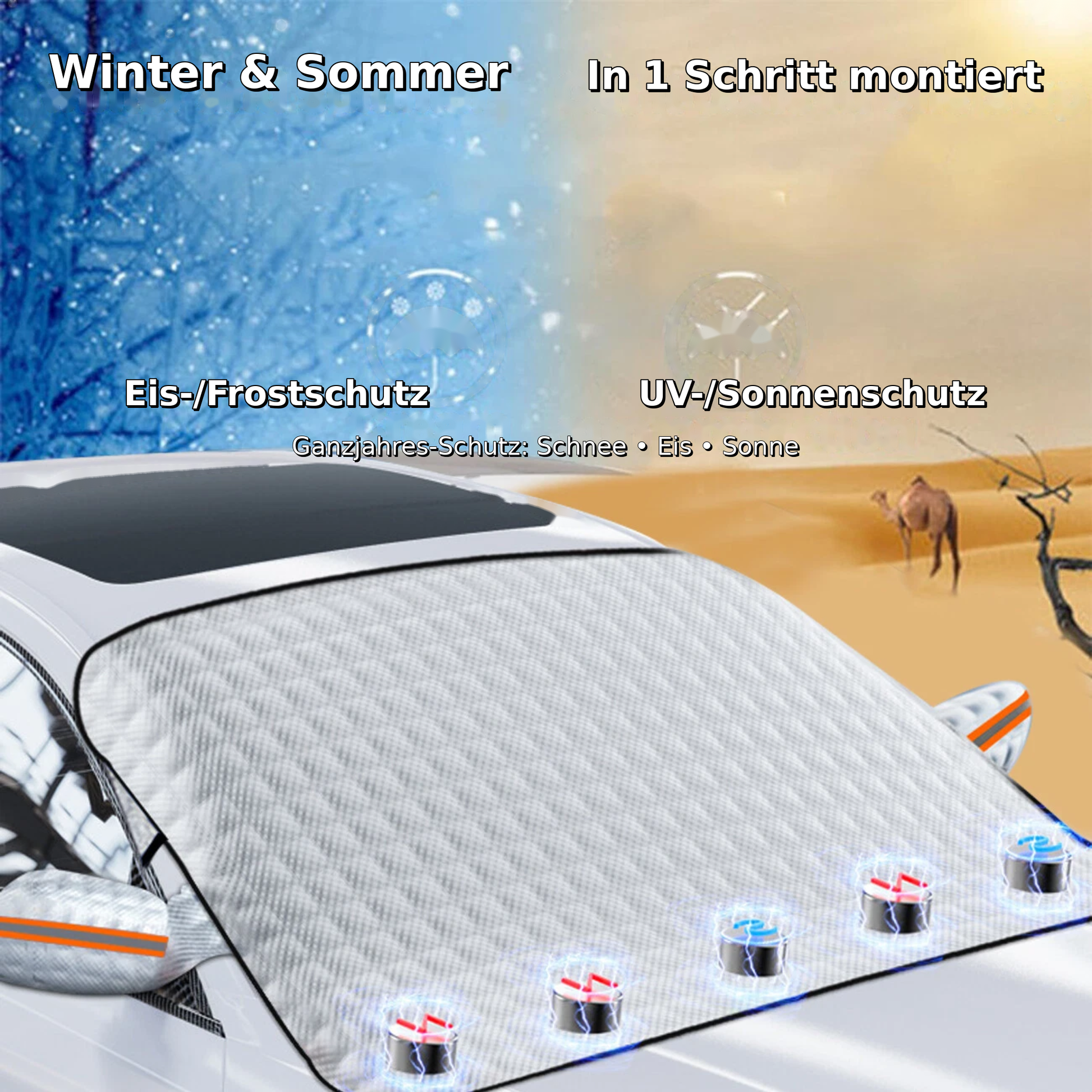 ❄️☀️ Premium Auto-Windschutzscheibenabdeckung – Ganzjahresschutz in Sekunden Mein Shop